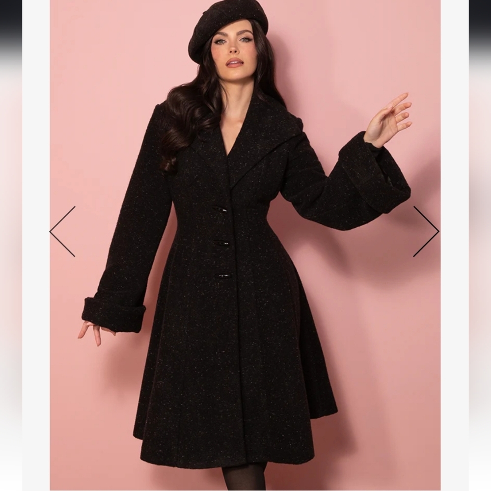 EUC XL Miss Kitty Coat Black